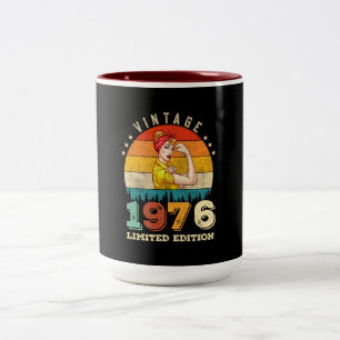 Caneca De Café Em Dois Tons 49 anos 1976 Vintage Women 49th Birthday Gift