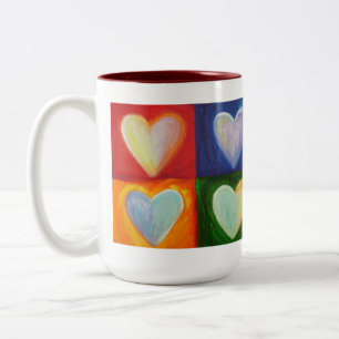 Caneca De Café Em Dois Tons 4 Amor Corações Arte Personalizada Café Mug