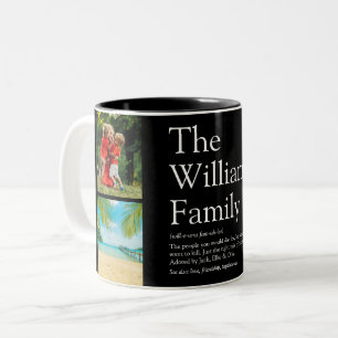 Caneca De Café Em Dois Tons 4 Colagem de Fotos Definição da Sua Família