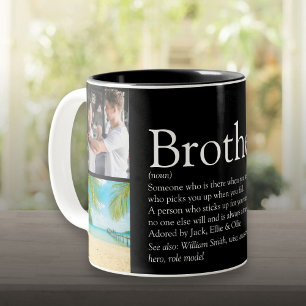 Caneca De Café Em Dois Tons 4 Colagem de Fotos Melhor Irmão Definição