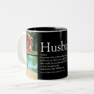 Caneca De Café Em Dois Tons 4 Colagem de Fotos Melhor Marido de Todos os Tempo