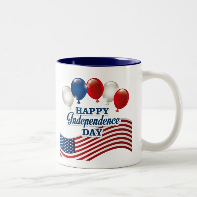Caneca De Café Em Dois Tons 4 de julho Coffee Mug (Direita)