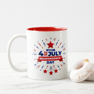 Caneca De Café Em Dois Tons 4 de julho Coffee Mug