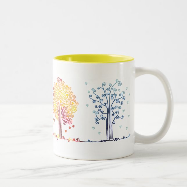 Caneca De Café Em Dois Tons 4 estações do amor (Direita)