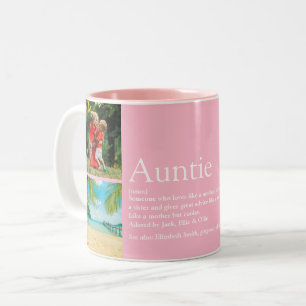 Caneca De Café Em Dois Tons 4 Fotos Rosa Divertido Melhor Tia de Sempre Defini