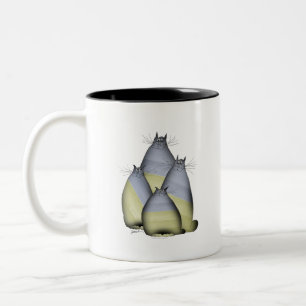 Caneca De Café Em Dois Tons 4 Gatos Ucrânia