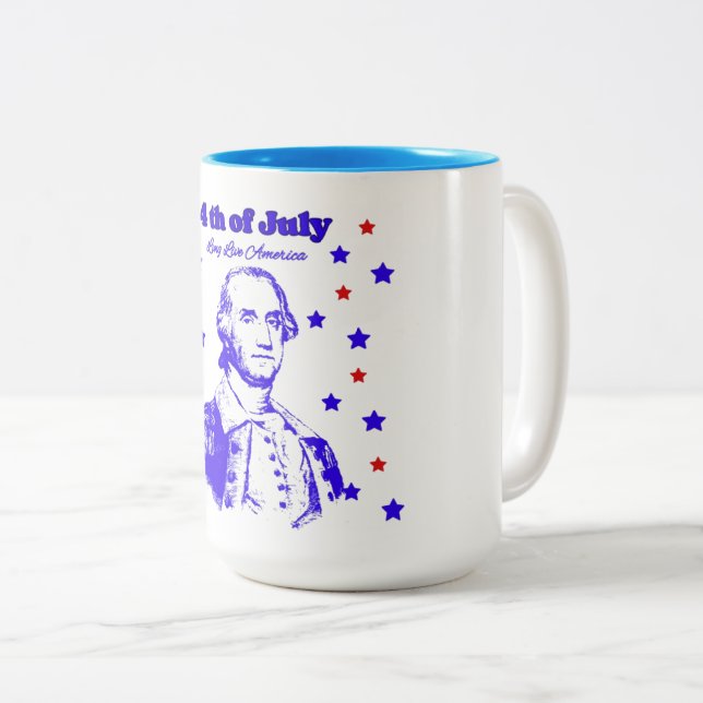 Caneca De Café Em Dois Tons 4th of July (Frente Esquerda)