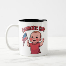 Caneca De Café Em Dois Tons 4th of July Baby Mug - Patriotic Baby Sip Cup