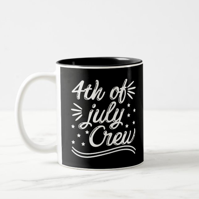 Caneca De Café Em Dois Tons 4th Of July Crew (Esquerda)