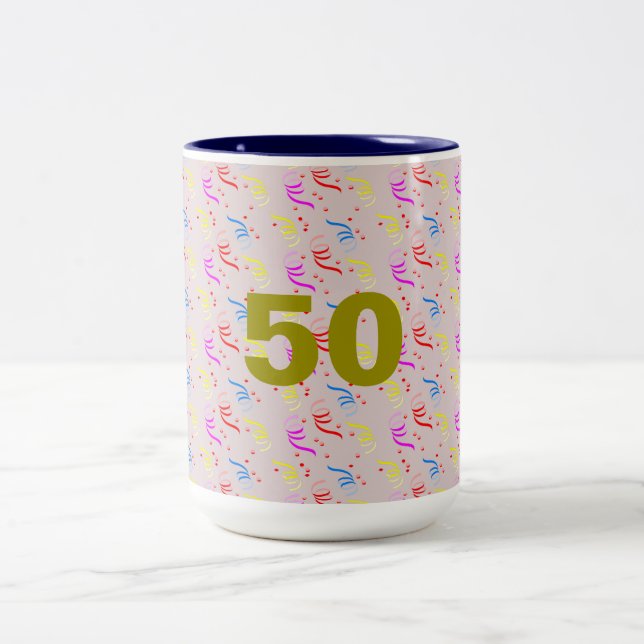 Caneca De Café Em Dois Tons 50 anos e Confetti (Centro)