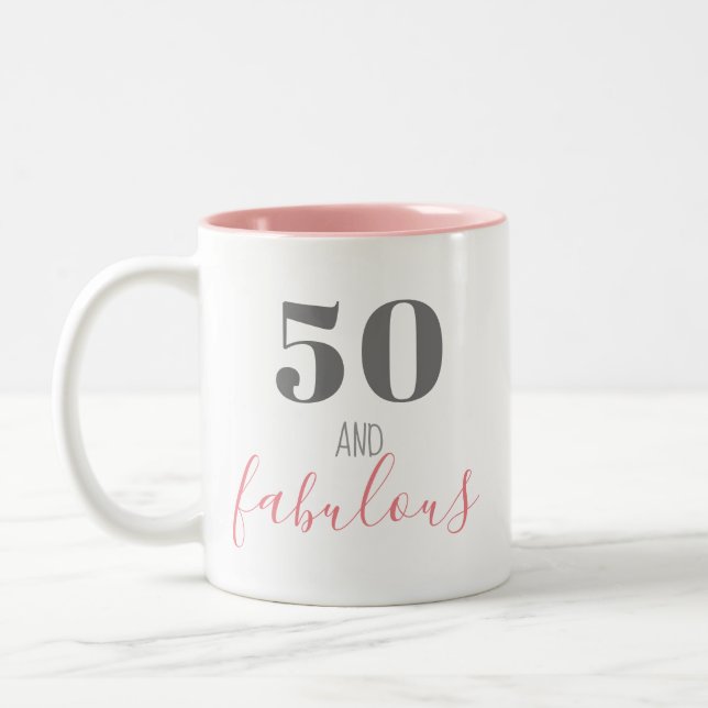 Caneca De Café Em Dois Tons 50 e fabulosa Cinza rosa-mãe (Esquerda)