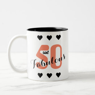 Caneca De Café Em Dois Tons 50 e Fabuloso Coral Aniversário de 50 anos
