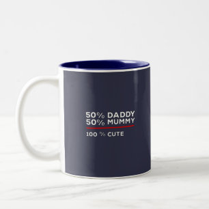 Caneca De Café Em Dois Tons 50% Pai 50% múmia 100% Cuta