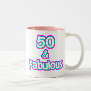 Caneca De Café Em Dois Tons 50 & presentes de aniversário fabulosos