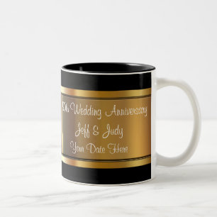 Caneca De Café Em Dois Tons 50th Aniversário de casamento