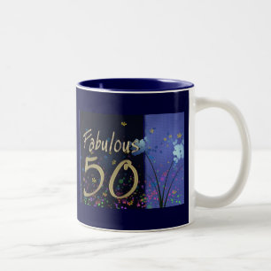 Caneca De Café Em Dois Tons 50th aniversário fabuloso!