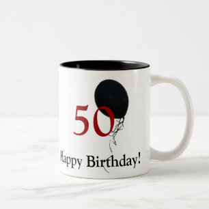 Caneca De Café Em Dois Tons 50th aniversário feliz