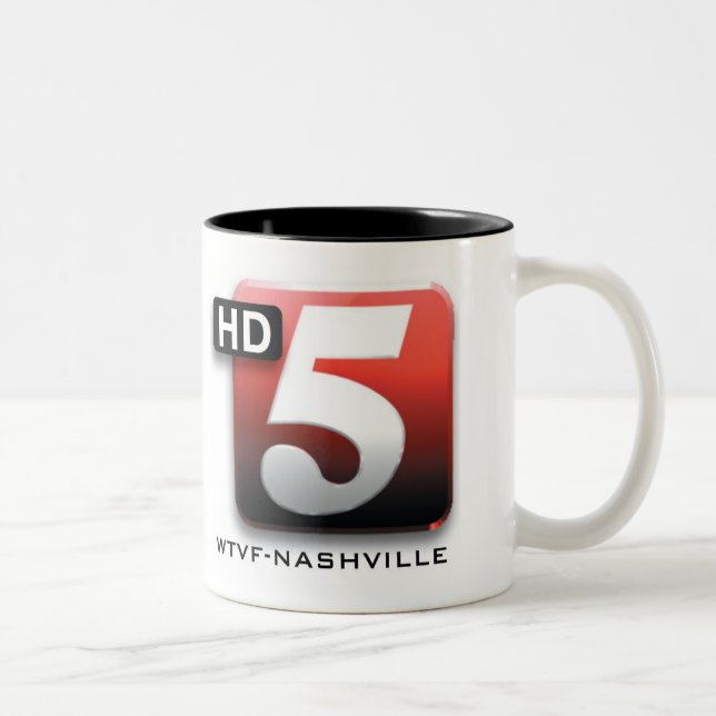 Caneca De Café Em Dois Tons 5 HD WTVF Nashville (Direita)