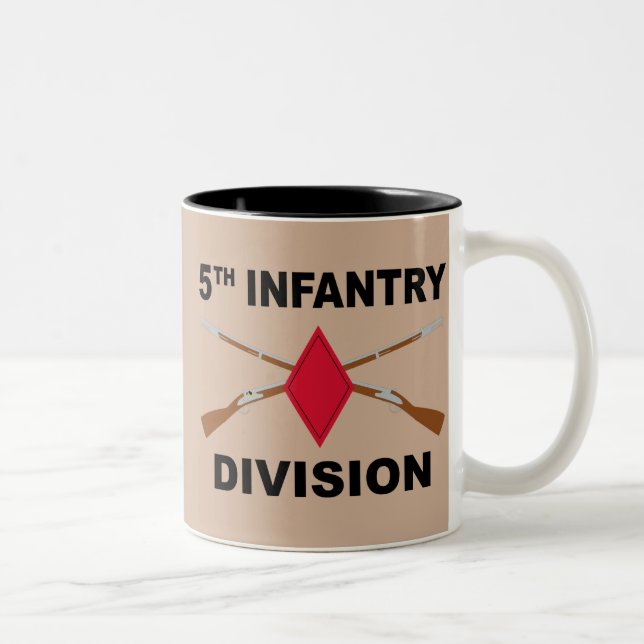 Caneca De Café Em Dois Tons 5o Divisão de infantaria - rifles cruzados - com (Direita)