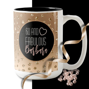 Caneca De Café Em Dois Tons 60 e Dourado preto-branco-preto brilhante Fabuloso