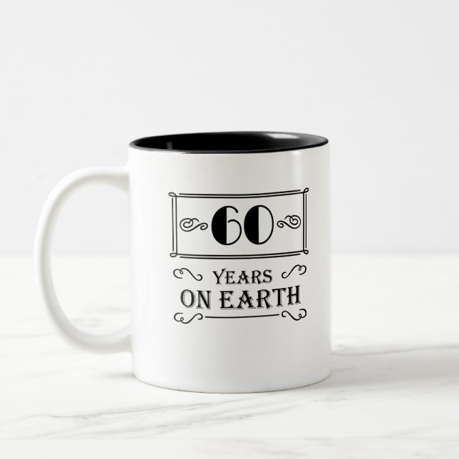 Caneca De Café Em Dois Tons 60 years on earth (Esquerda)