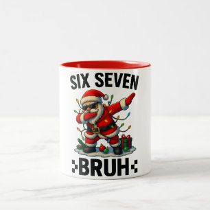 Caneca De Café Em Dois Tons 67 Six Seven Burh Santa Dabbing Camiseta de Natal 
