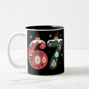 Caneca De Café Em Dois Tons 6 7 Seis Sete Geração Z Alpha Meme Gíria Natal Bol