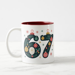 Caneca De Café Em Dois Tons 6 7 Seis Sete Geração Z Alpha Meme Girias Natal Bo