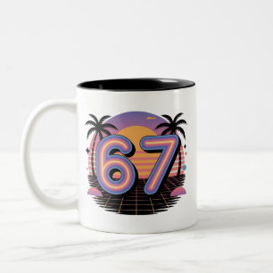 Caneca De Café Em Dois Tons 6 7 Seis Sete Vaporwave Geração Z Alpha Meme