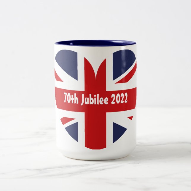 Caneca De Café Em Dois Tons 70 Jubilee 2022 British Flag (Centro)