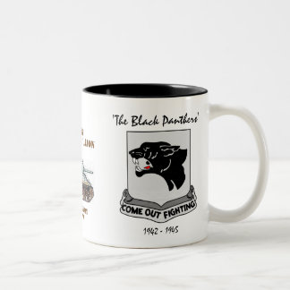 Caneca De Café Em Dois Tons 761st BATALHÃO do TANQUE, PANTERAS PRETAS, WW II