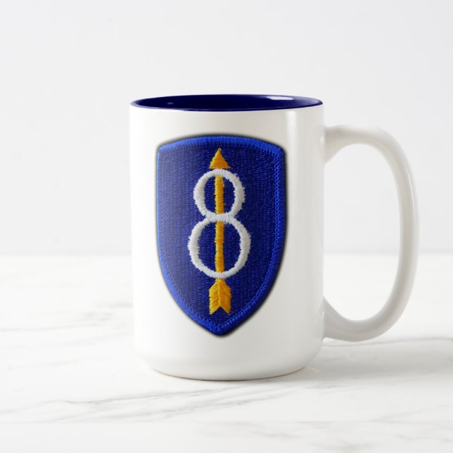 Caneca De Café Em Dois Tons 8ª Divisão de Infantaria veteranos (Direita)