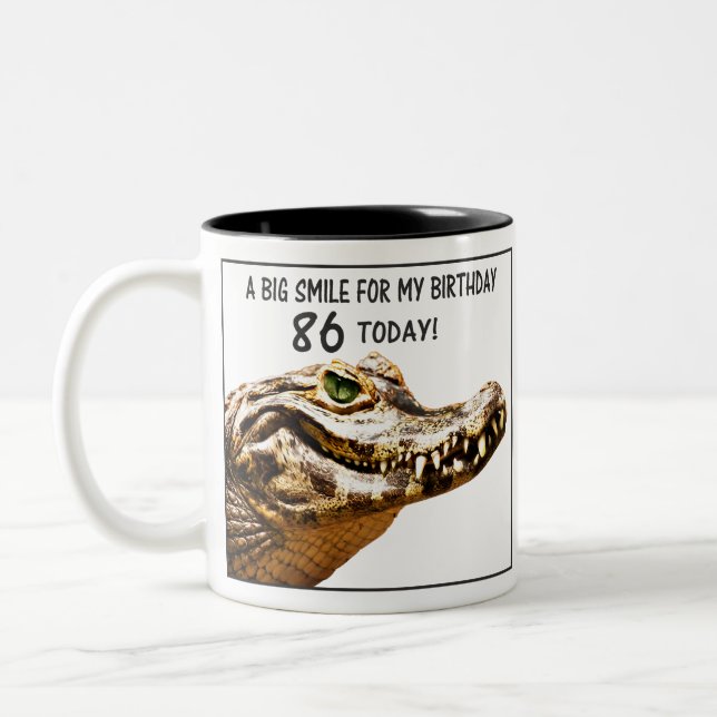 Caneca De Café Em Dois Tons 86º Aniversário do Alligator Smile (Esquerda)