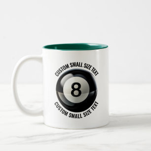 Caneca De Café Em Dois Tons 8 Ball & Texto Pequeno HUNTER GREEN 11oz Personali