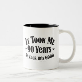 Caneca De Café Em Dois Tons 90 tomou-me ninety 90 anos para olhar este bom