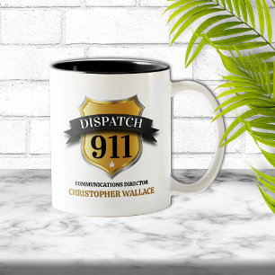 Caneca De Café Em Dois Tons 911 Operador de Despacho Coffee Personalizado