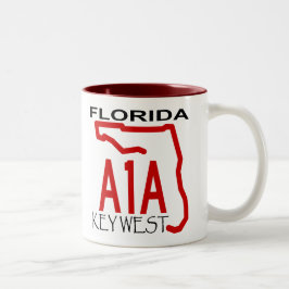 Caneca De Café Em Dois Tons A-1-A Key West