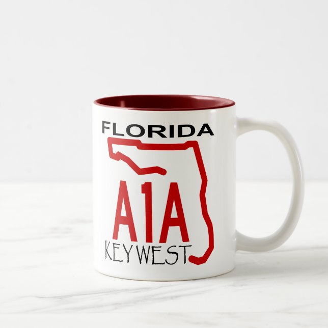 Caneca De Café Em Dois Tons A-1-A Key West (Direita)