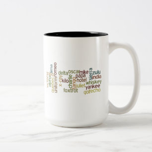 Caneca De Café Em Dois Tons A a telefonia do alfabeto fonético de Z (Wordle)