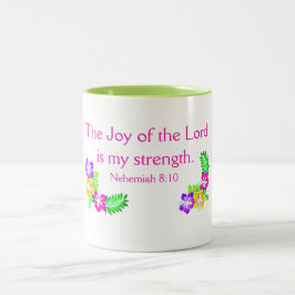 Caneca De Café Em Dois Tons A alegria do Senhor é a minha força