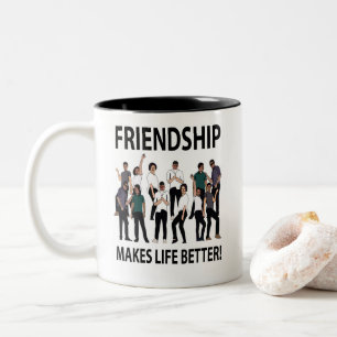 Caneca De Café Em Dois Tons A Amizade Torna a Vida Melhor Amizade