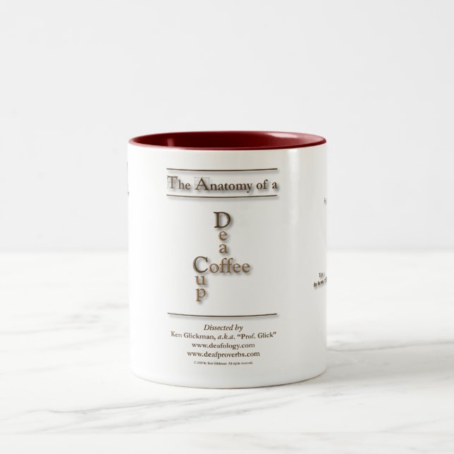 Caneca De Café Em Dois Tons A anatomia "de um copo do café surdo" (Centro)