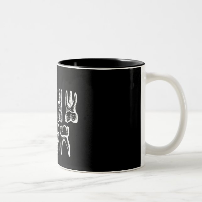 Caneca De Café Em Dois Tons A anatomia do cinza - dentes (Direita)