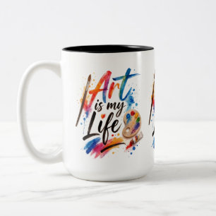 Caneca De Café Em Dois Tons A arte é minha vida