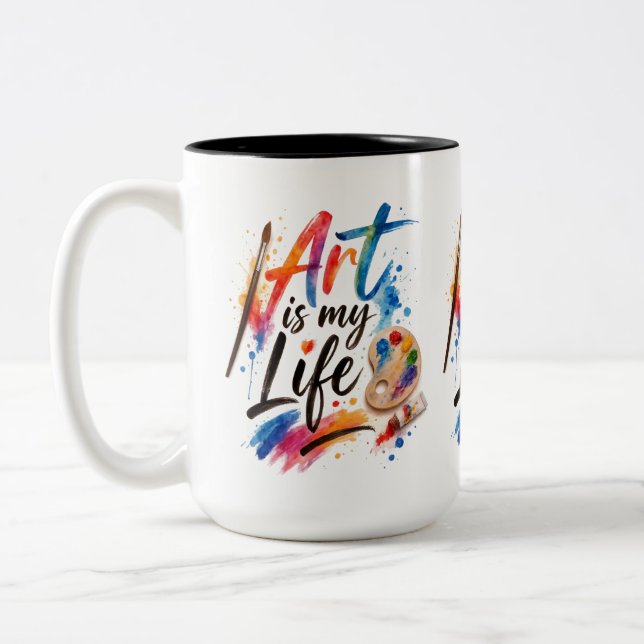 Caneca De Café Em Dois Tons A arte é minha vida (Esquerda)