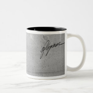 Caneca De Café Em Dois Tons A assinatura de Jean-Baptiste Greuze