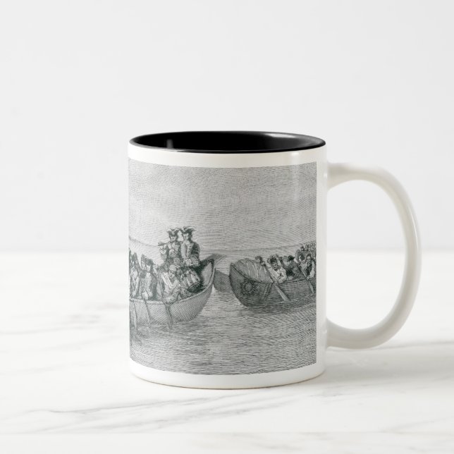 Caneca De Café Em Dois Tons A aterragem do cadillac (Direita)