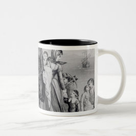 Caneca De Café Em Dois Tons A aterragem dos peregrinos