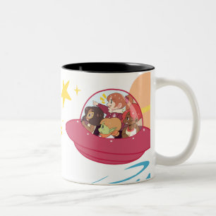 Caneca De Café Em Dois Tons A aventura está para fora lá!
