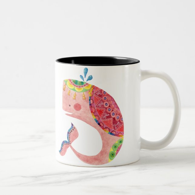 Caneca De Café Em Dois Tons A baleia feliz (Direita)